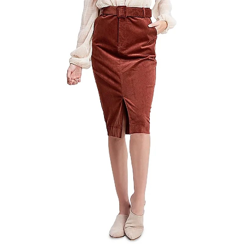 En Saison Womens Courderoy Pencil A-Line Skirt